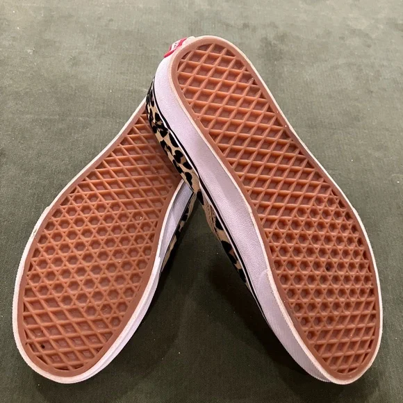 Vans Kids Tan and Black Leopard Slip-On Sneakers - Picture 4 of 6